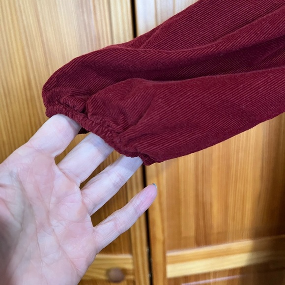 NWOT Time And Tru XS Burgundy Corduroy Dress 100% Cotton Boho Chic - Picture 5 of 10